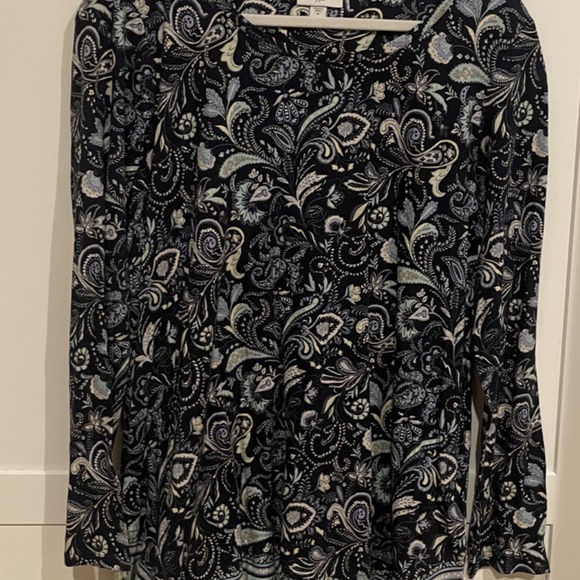 Size Medium J.Jill Black, Gray and Blue Paisley Print Tunic - Picture 4 of 4
